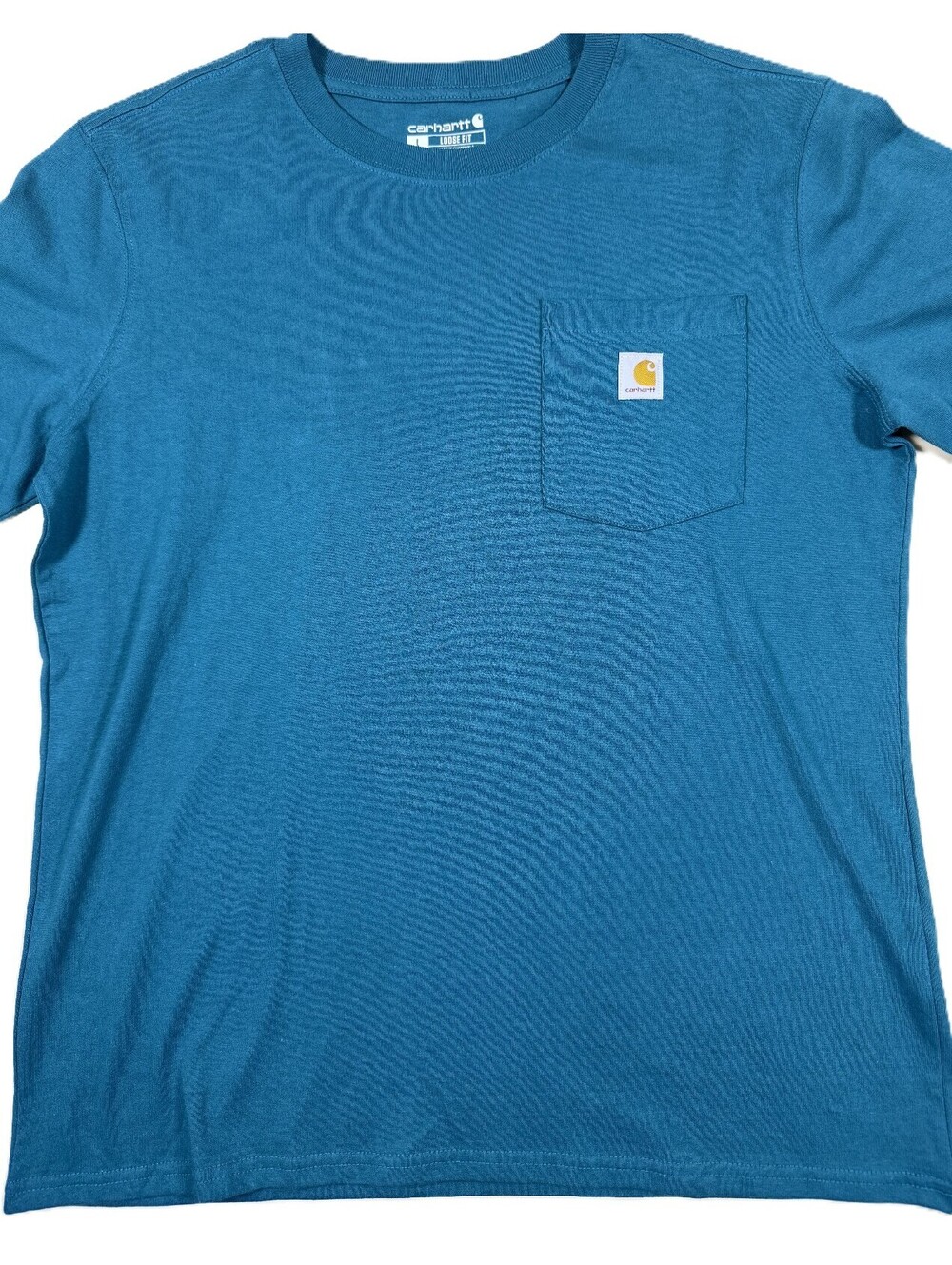 Carhartt Men's Short Sleeve Pocket T-Shirt Large Blue Loose Fit 100% Cotton